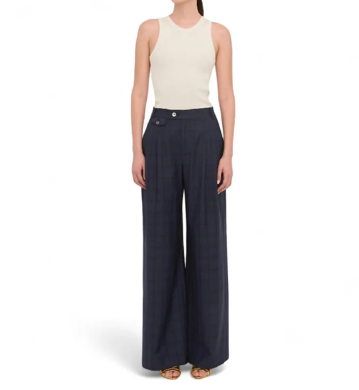 Palmer High Waist Wool Trouser In Oliver Plaid