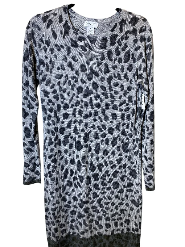 Dress Casual Midi By Carmen By Carmen Marc Valvo In Animal Print, Size: M